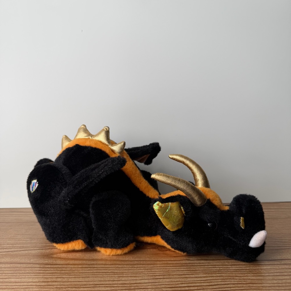 Webkinz Ganz Lava Dragon Black, Orange, Gold Plush Toy No Code